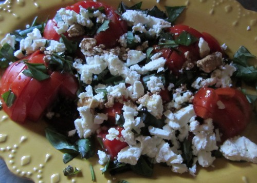 Tomatoes from left to right:  Store bought, Stupice, Glacier.